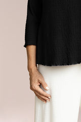 Pop V-Neck Top, 3/4 Slv