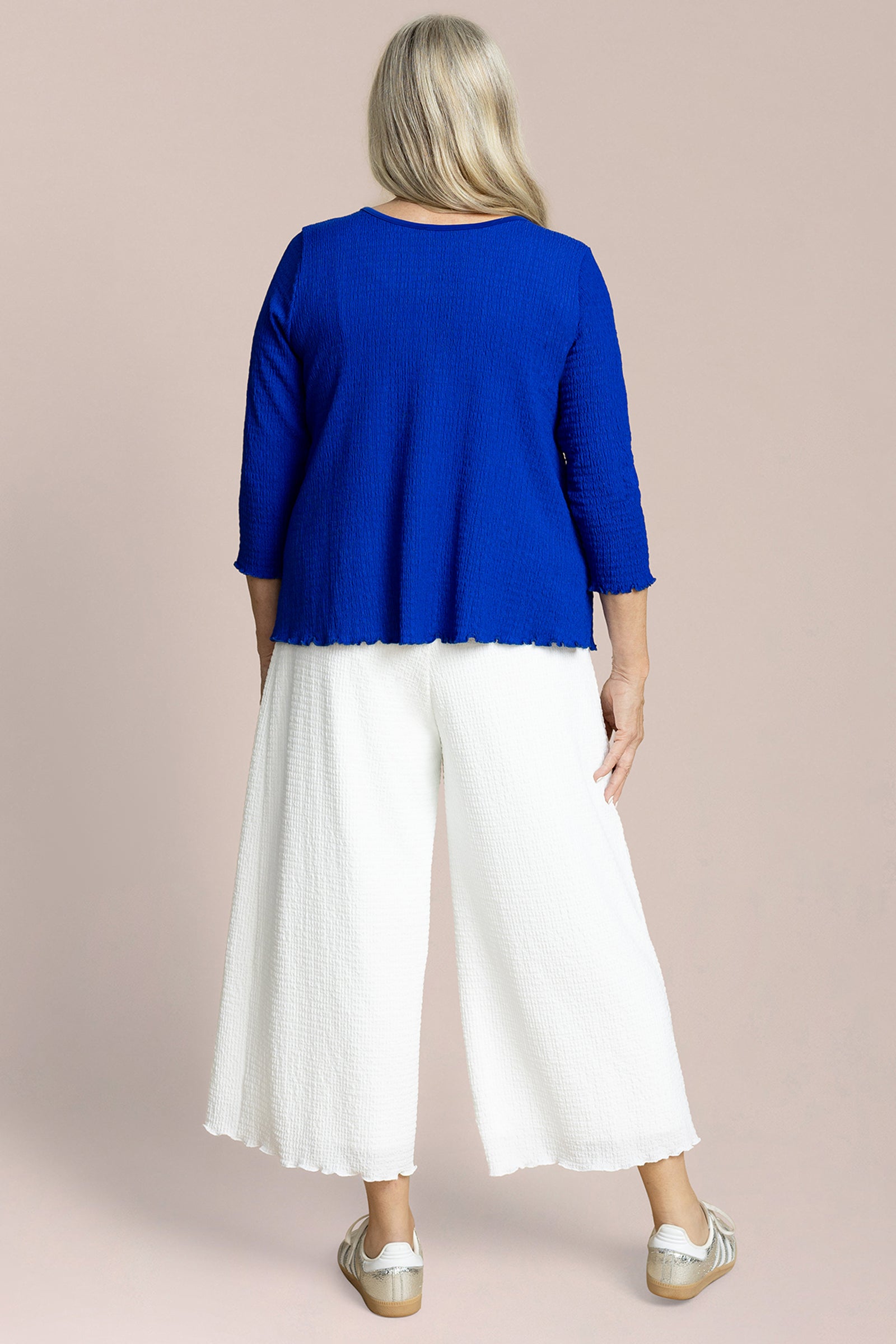 Pop V-Neck Top, 3/4 Slv
