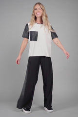 Boxy T with Faux Leather