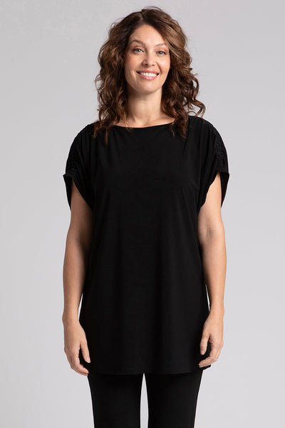 Revelry Tunic with Ruched Shoulder