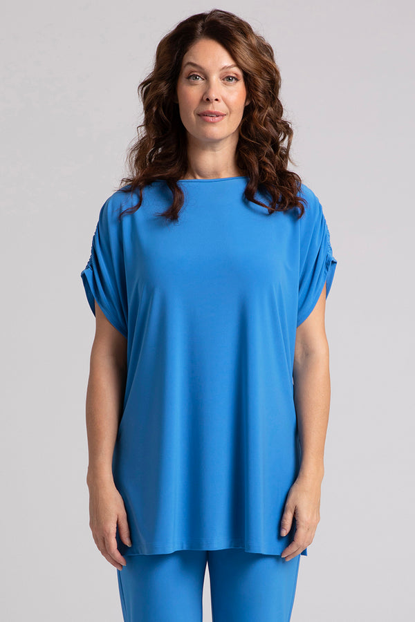 Revelry Tunic with Ruched Shoulder | Marine