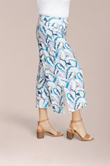 Side Slit Wide Capri, Print