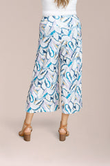 Side Slit Wide Capri, Print