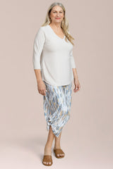 Side Slit Wide Capri, Print