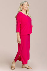 Side Slit Wide Capri