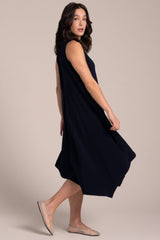 Sleeveless Slant Pocket Dress