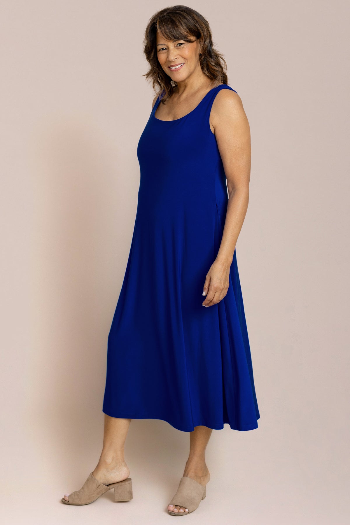 Sleeveless Square Neck Fit & Flare Dress