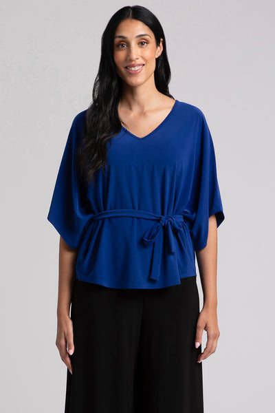 Slouchy V-Neck Top with Tie