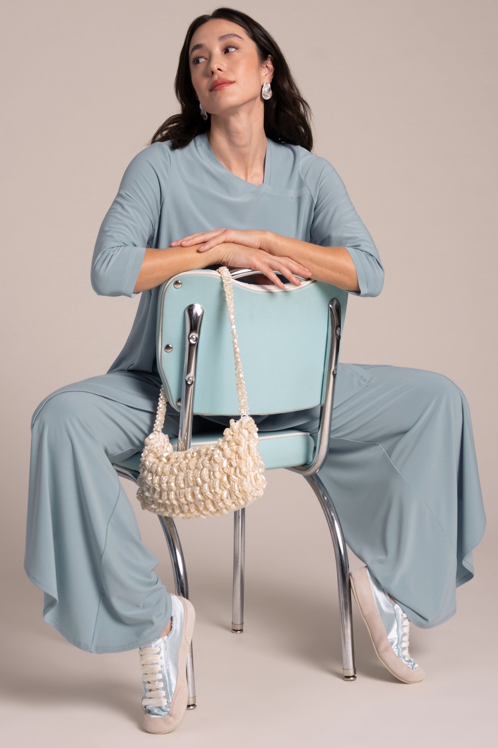 トップス STONE  Splice Angle Top | Stone Blue | Sympli