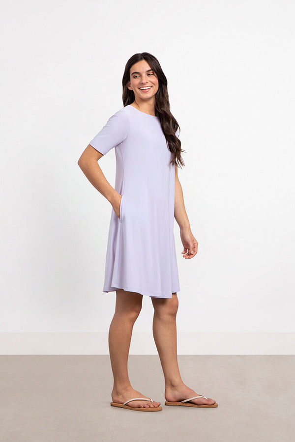 Trapeze Dress Short Sleeve | Lavender