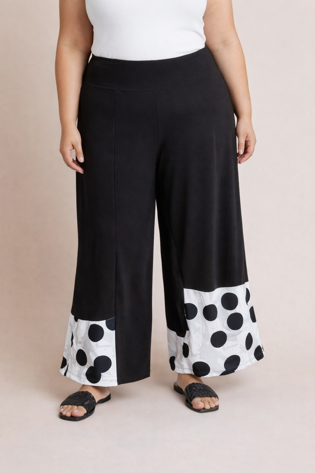 Wide Leg Crop, Blocked Print