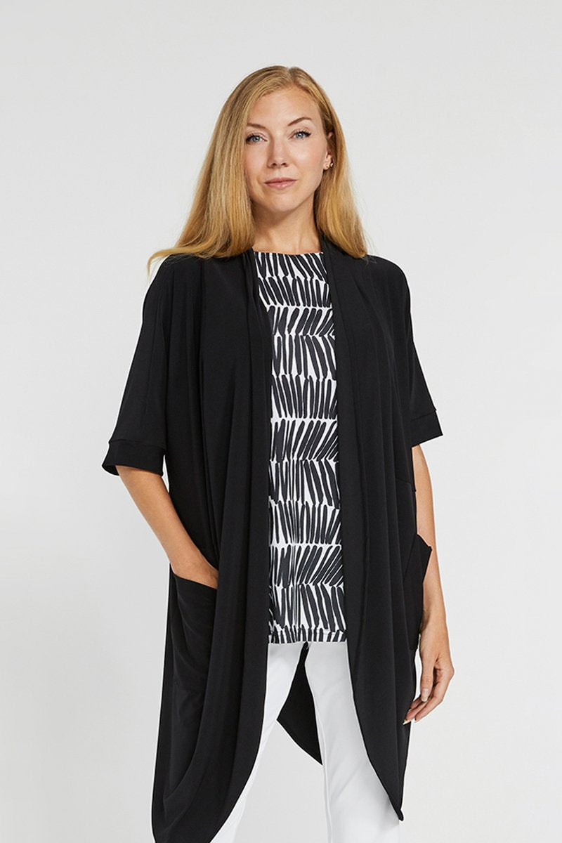 Sympli Rapt Back Boxy Cardigan Black 2