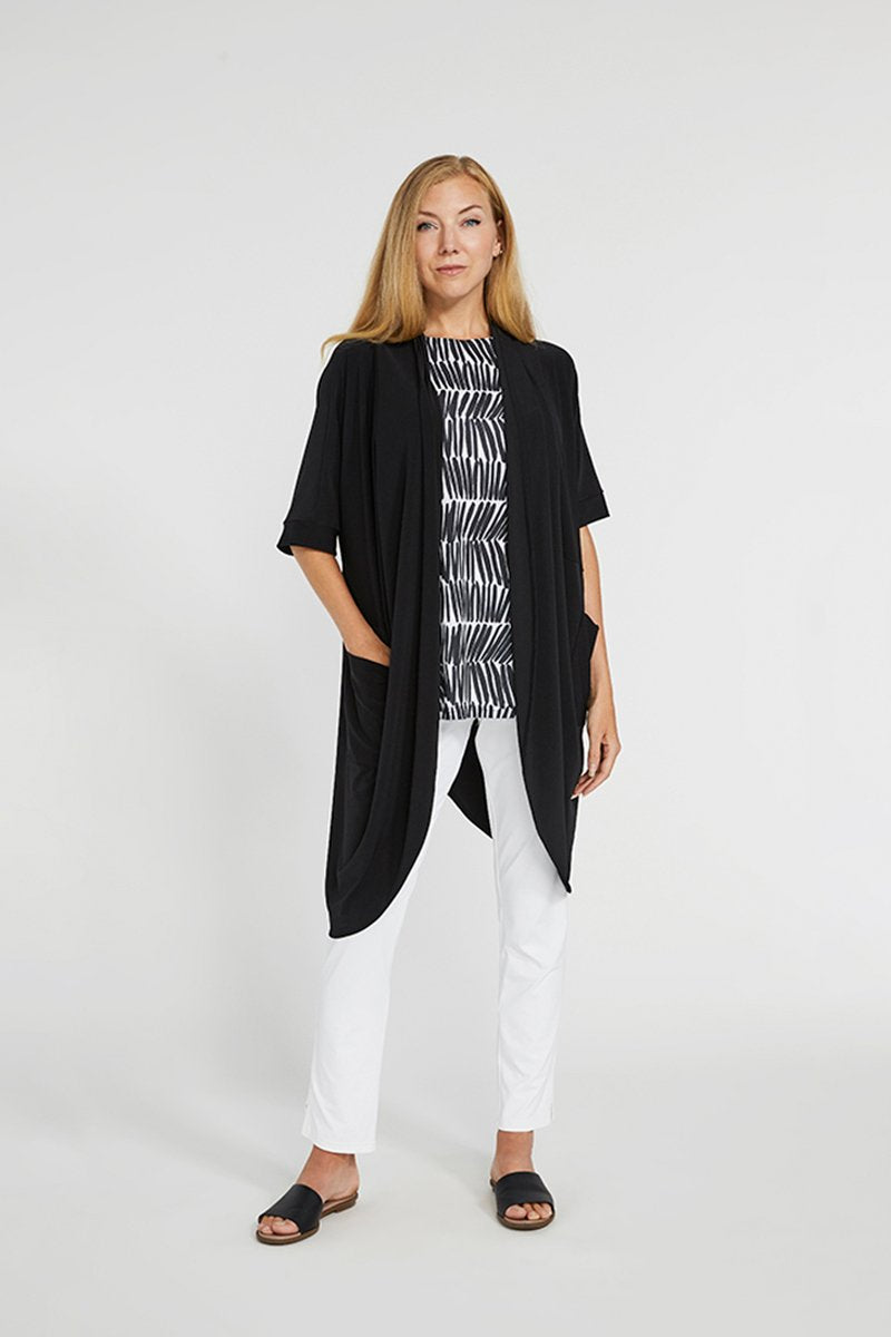 Sympli Rapt Back Boxy Cardigan Black 2