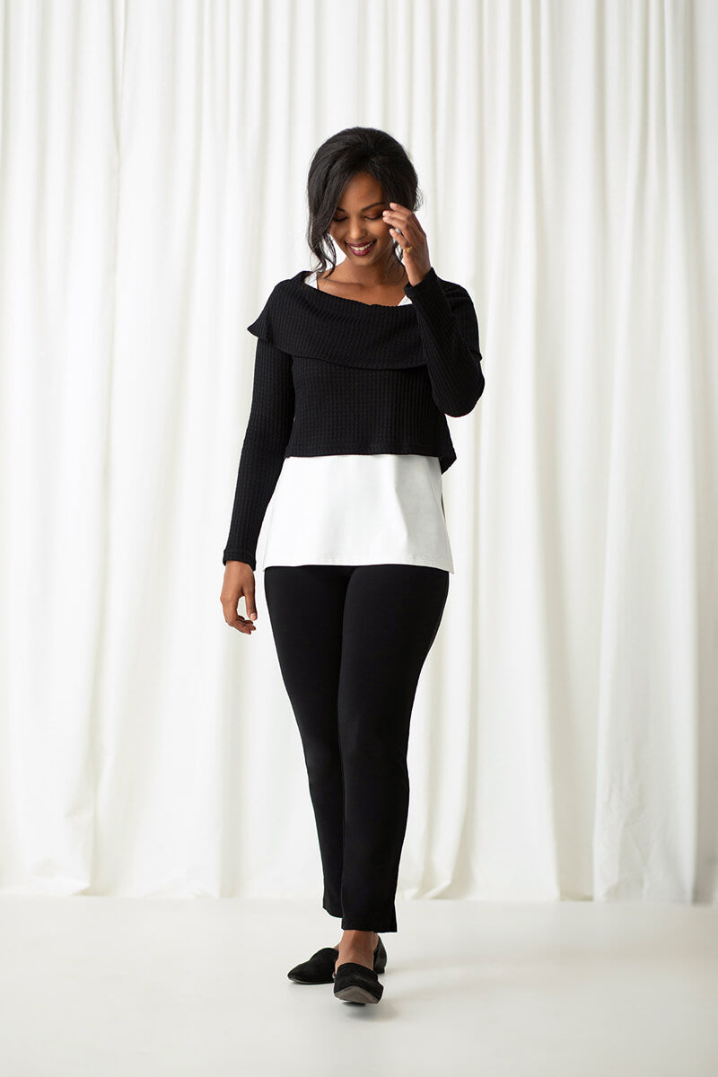 Sympli Weight Off Your Shoulder Sweater Black 2