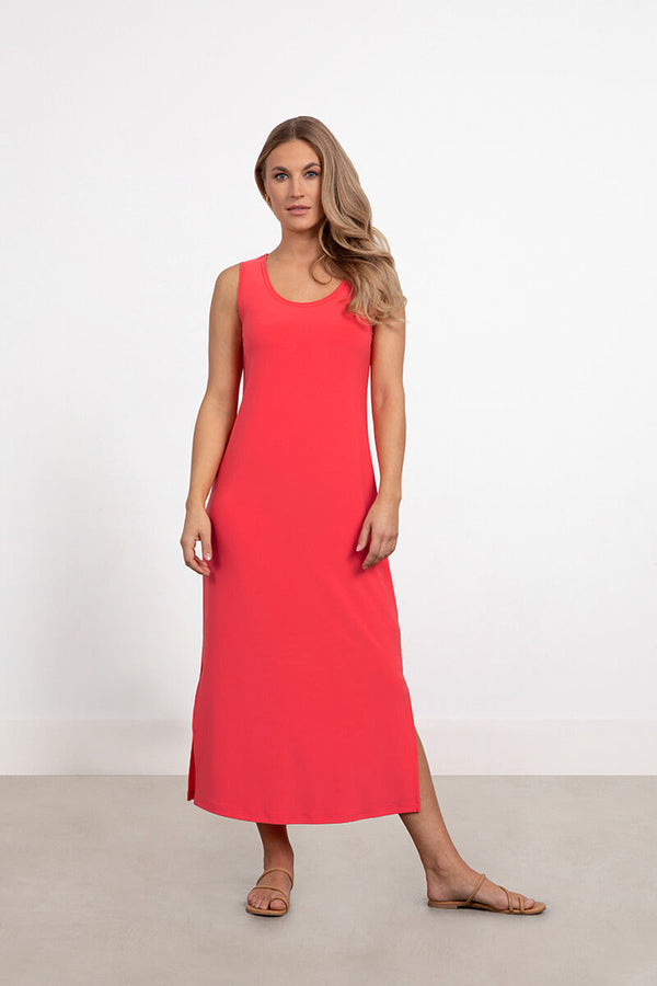 Go To Sleeveless Slit Dress | Cantaloupe