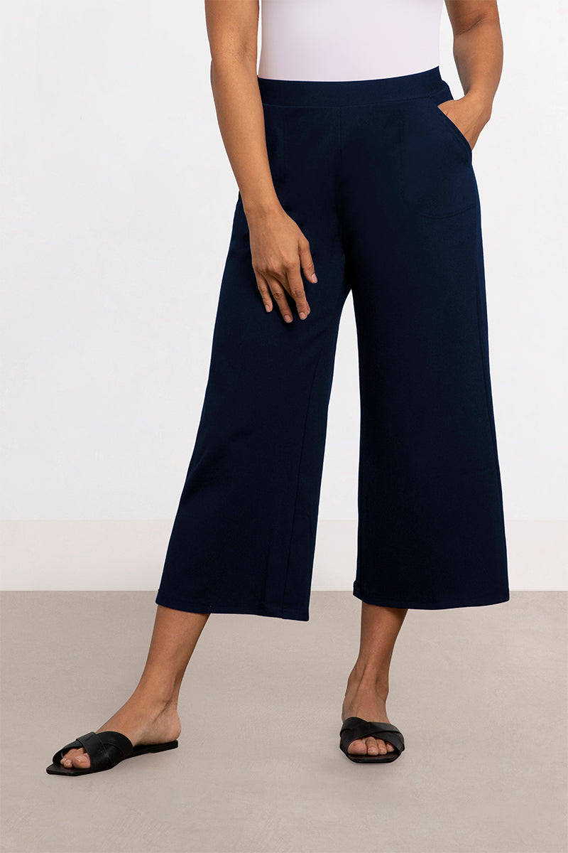 Lux Ponte Nu Wide Leg Crop