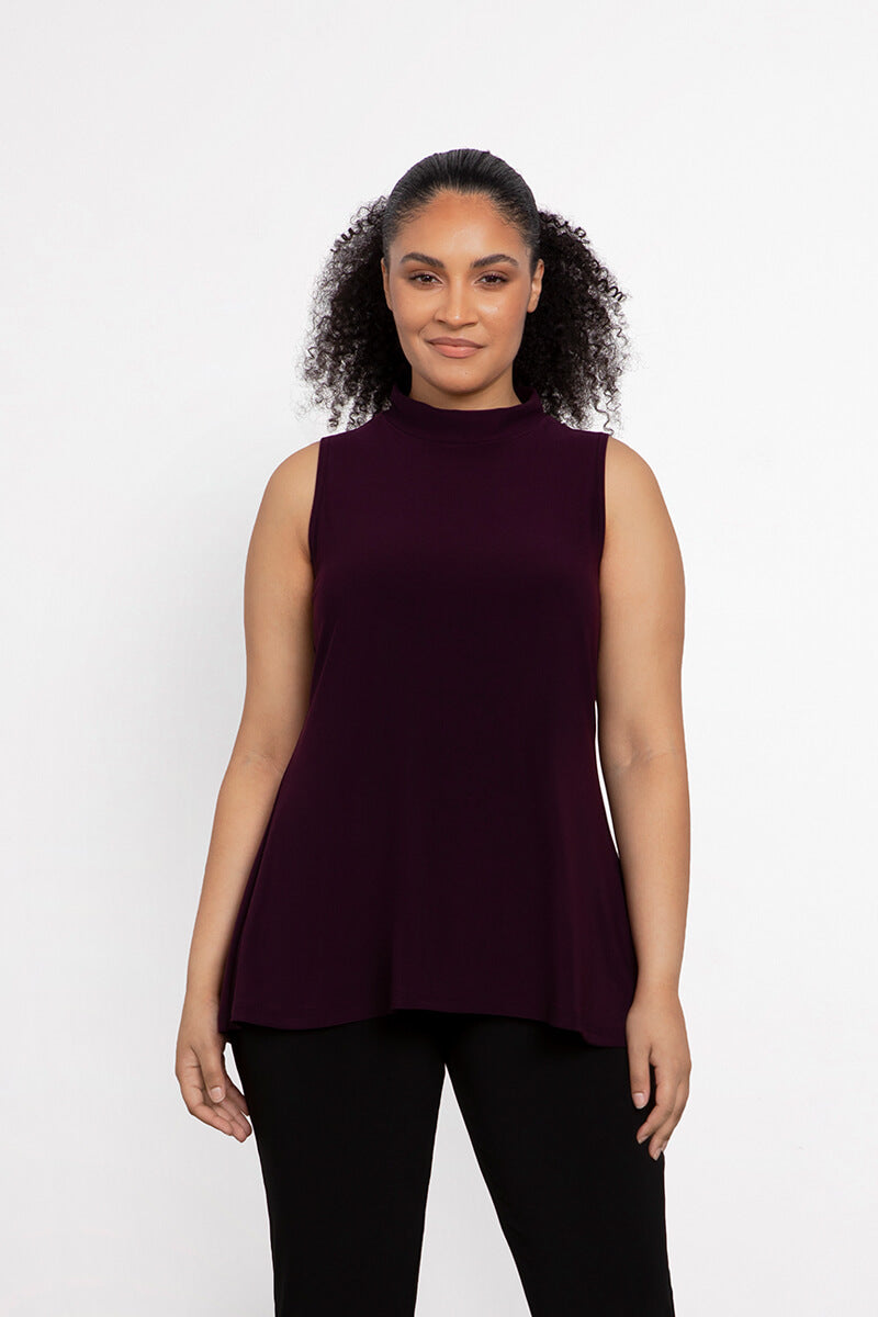 Plus size sleeveless hot sale mock neck tops