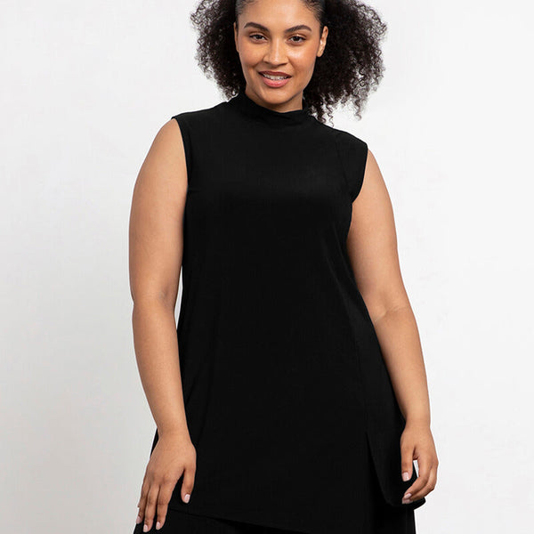 オールインワン・サロペット COURREGES Women Tunic Tops 225CBD123TA0007 Black 24/7 Comfort Apparel Sublime Black Tunic Top - 3/4 Sleeve