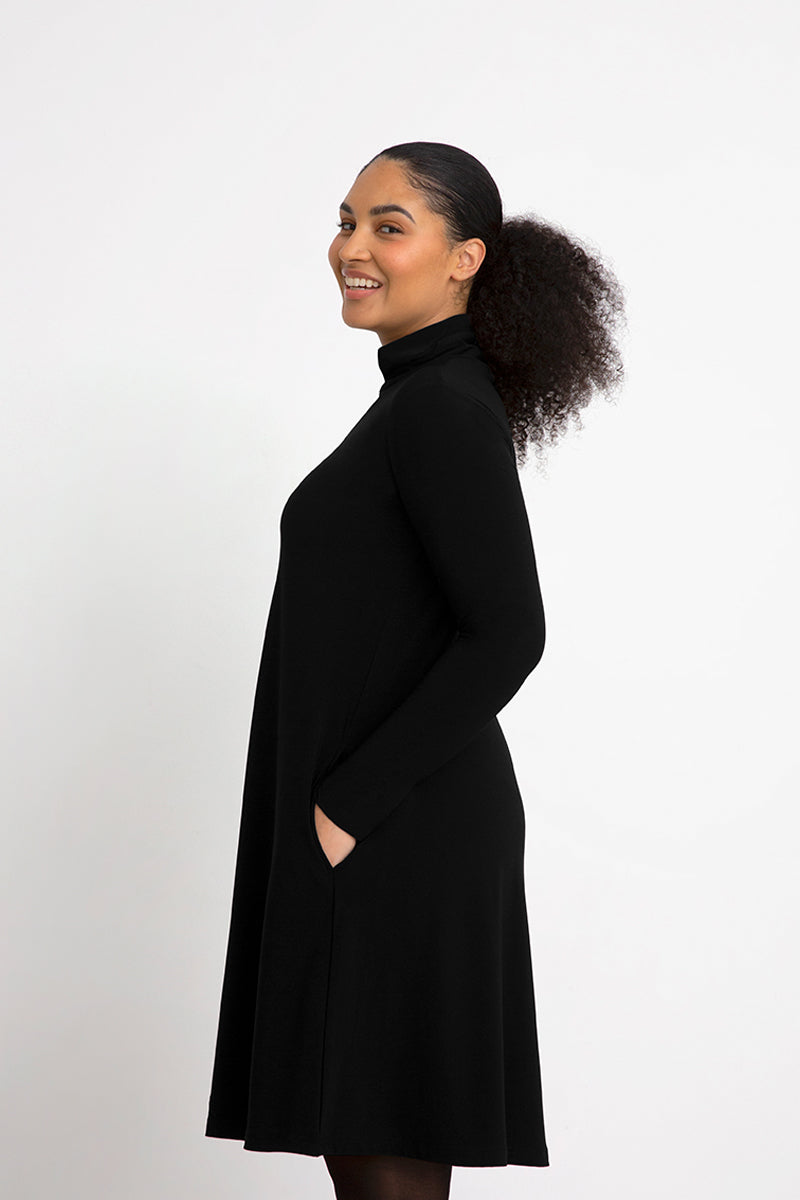 Turtleneck trapeze clearance dress